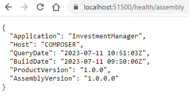 The /health/assembly endpoint - response